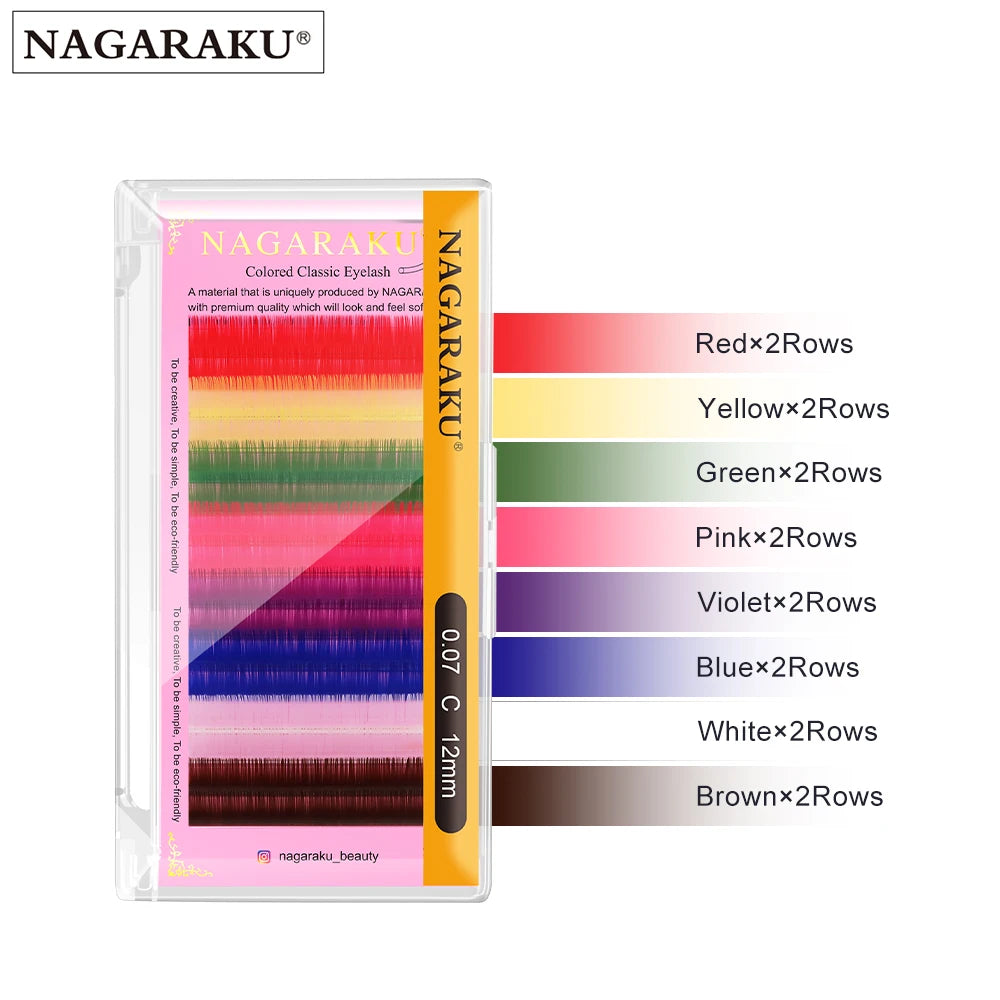 Mix Color Eyelashes Make up High Quality Soft Natural Synthetic Mink Rainbow Eyelash Extension Supplies 8 Colors Mix