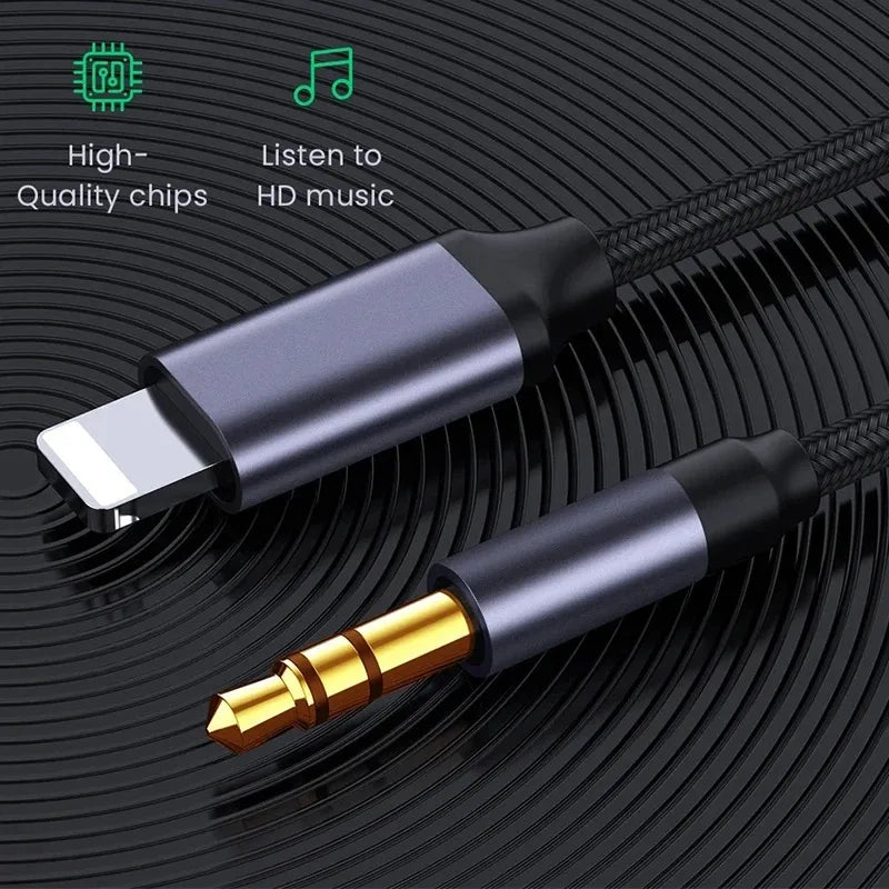 3.5mm Jack Aux Cable Car Speaker Headphone Adapter for iPhone 15 14 13 12 11 Pro Audio Splitter Cable for IOS 14 Above Converter