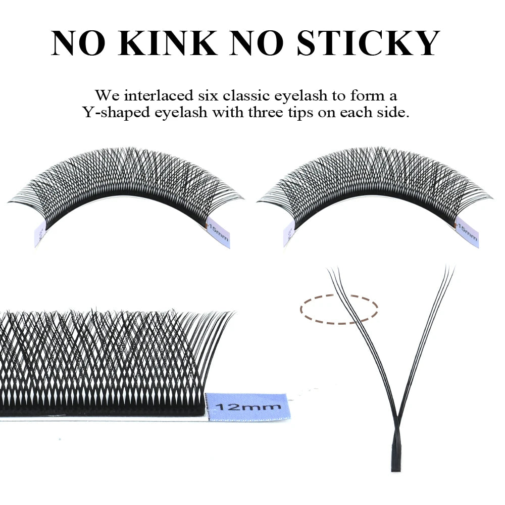 NAGARAKU YY Shape Double/Three Split Tips Triple Top Interlaced Root Eyelash Extensions Eyelashes - Double is on shop all page