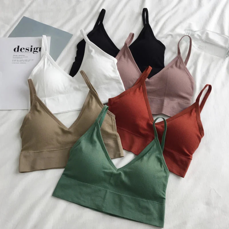 Sexy Crop Sports Tops Bra Seamless Camis