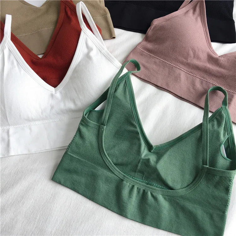 Sexy Crop Sports Tops Bra Seamless Camis