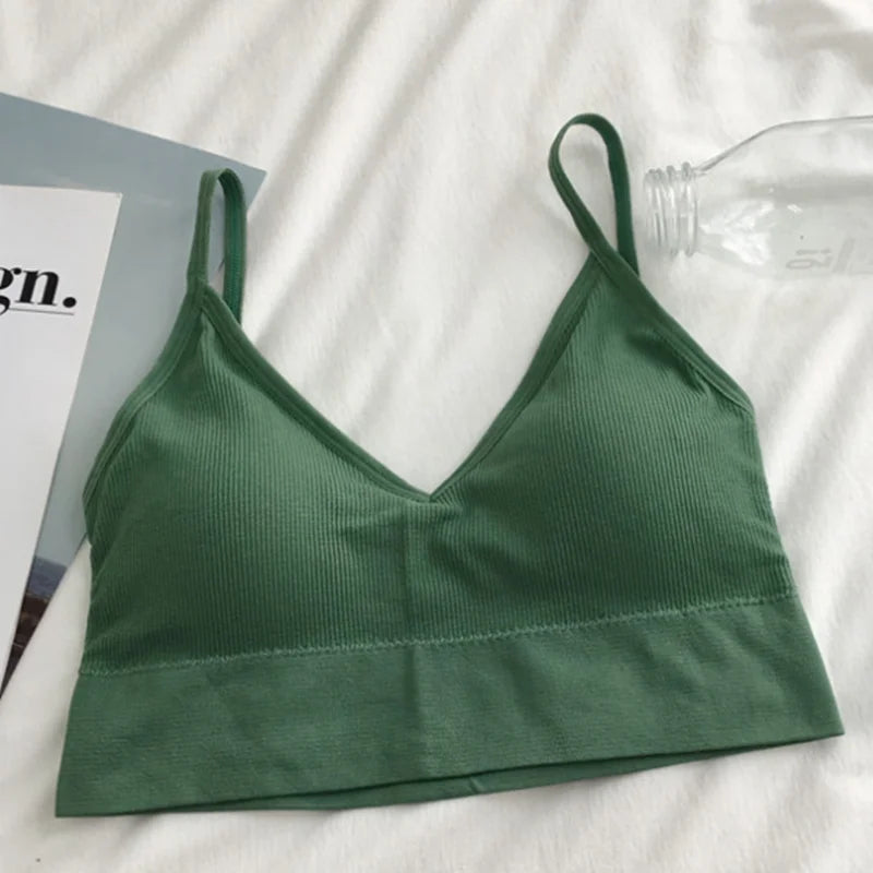 Sexy Crop Sports Tops Bra Seamless Camis