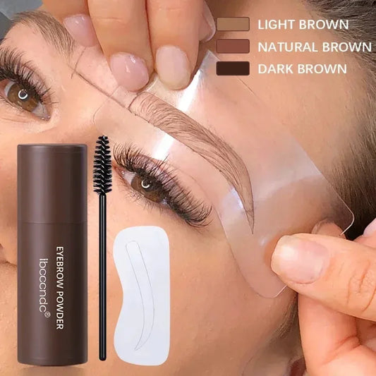 New Brow Stamp Kit Reusable Head Eyebrow Powder Stencil Kit Makeup Shadow Stick 1 Step Eyebrow Shaping Long Lasting Stamp Kit