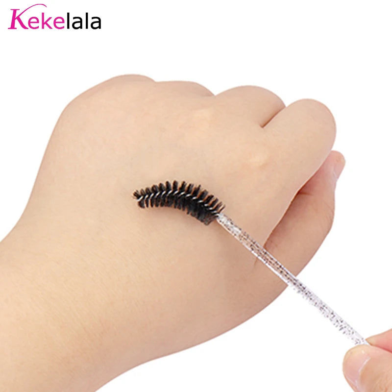 50Pcs/Bottle Eyelash Extension Brushes With Container Eyebrow  Eye Lash Mascara Wands Spoolies In Case Wholesale