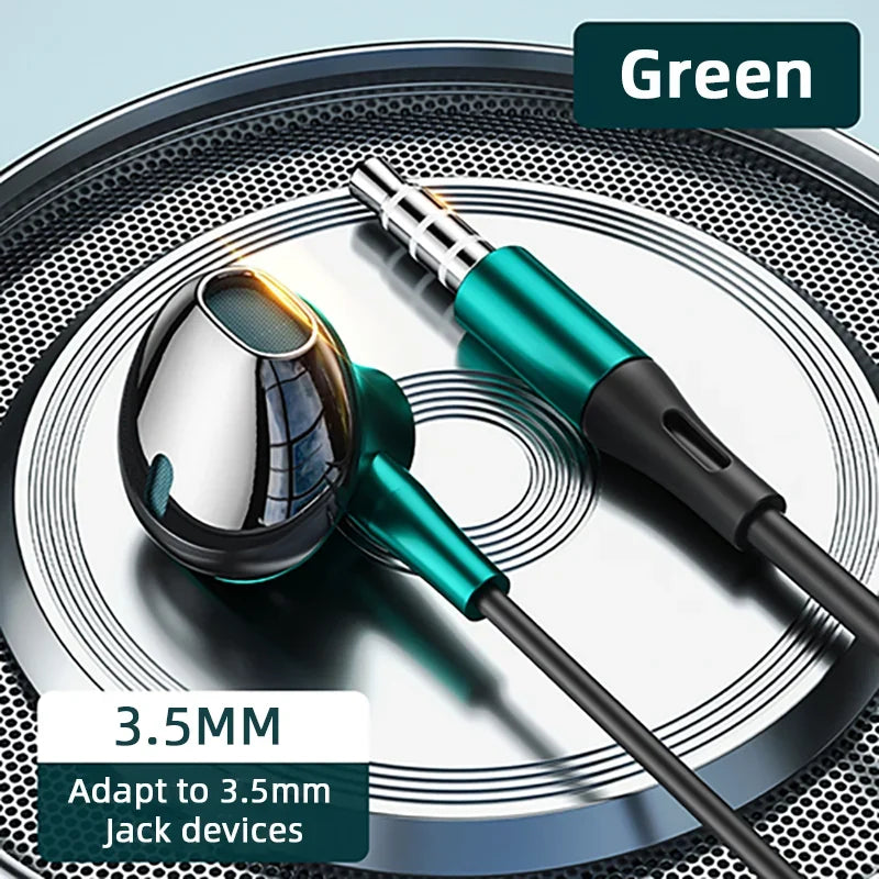 USB Type C Headphone HiFi Bass Stereo Volume Control Mic 3.5mm Wired Earbuds For Galaxy S24 S23 S22 S21 Ultra iPhone 15 Pro Max