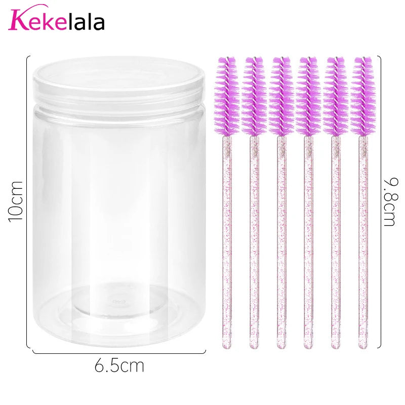 50Pcs/Bottle Eyelash Extension Brushes With Container Eyebrow  Eye Lash Mascara Wands Spoolies In Case Wholesale