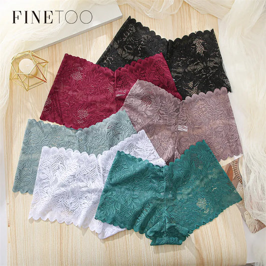 3Pcs/set Sexy Lace Boyshort Panties Women Low-Rise Floral Underwear Lingerie