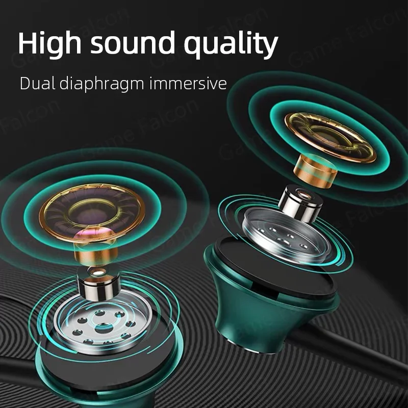 USB Type C Headphone HiFi Bass Stereo Volume Control Mic 3.5mm Wired Earbuds For Galaxy S24 S23 S22 S21 Ultra iPhone 15 Pro Max