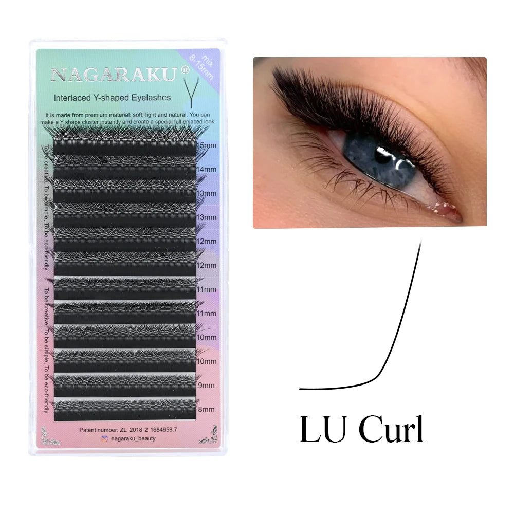 NAGARAKU YY Shape Double/Three Split Tips Triple Top  Interlaced Root Eyelash Extensions Eyelashes - Triple on shop all page