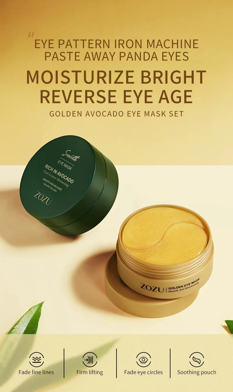 New Improved Avocado Golden Collagen Eye Mask - Anti Dark Circles, No Eye Bags & Anti Wrinkle Skin Care Products