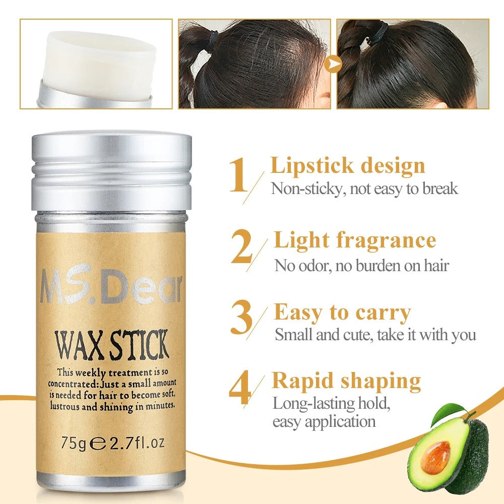 Natural Hair Wax Stick For Professional Results Gel Cream Non-Greasy Style Hair Wax Stick For Women & Men Fix Broken Hair