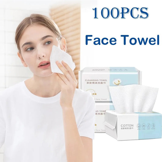 NEW Natural Disposable Face Towel Travel Facial Cleansing Wet And Dry Makeup Remover - Pearl Cotton Soft