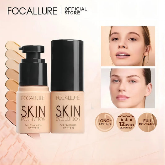 New Official Focallure Waterproof Matte Face Liquid Foundation Full Coverage Concealer Whitening Face