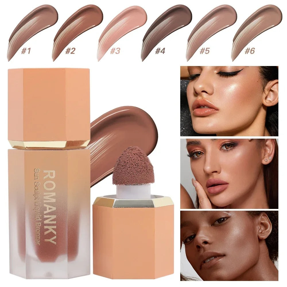 Professional Face Liquid Contour Concealer Sponge Waterproof Full Coverage Foundation Corrector Palette