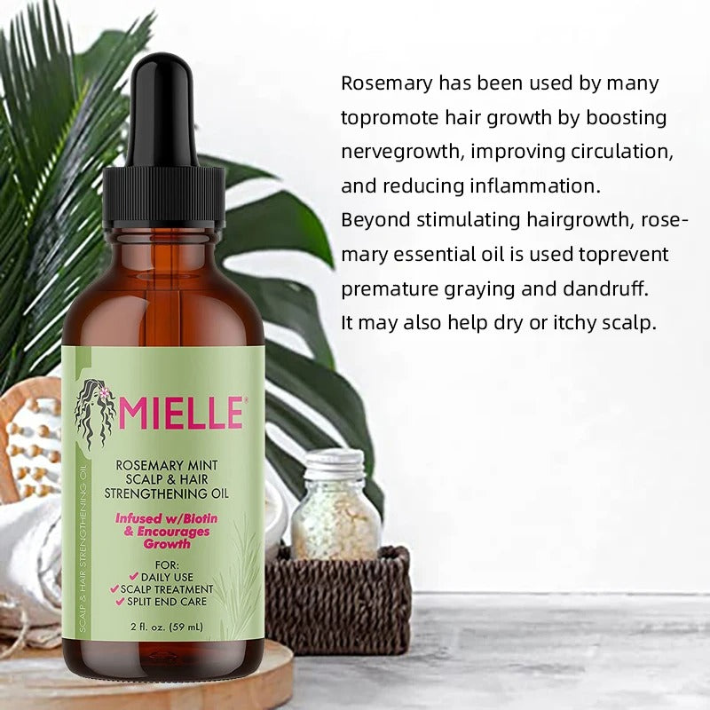 Proven Natural Hair Growth Essential Oil Rosemary Mint - Hair Strengthening Oil Nourishing Treatment