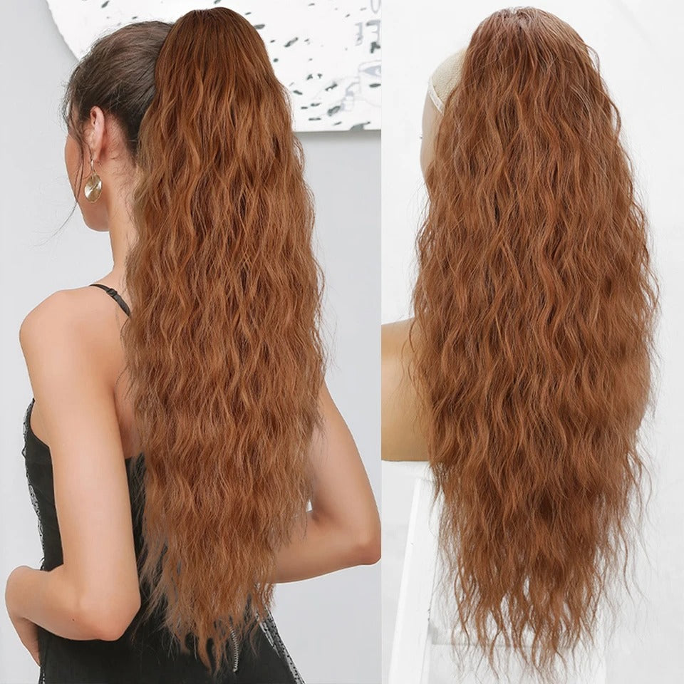 Long Curly Drawstring Ponytail Synthetic for Women Clip in Hair Extensions & for Daily Cosplay